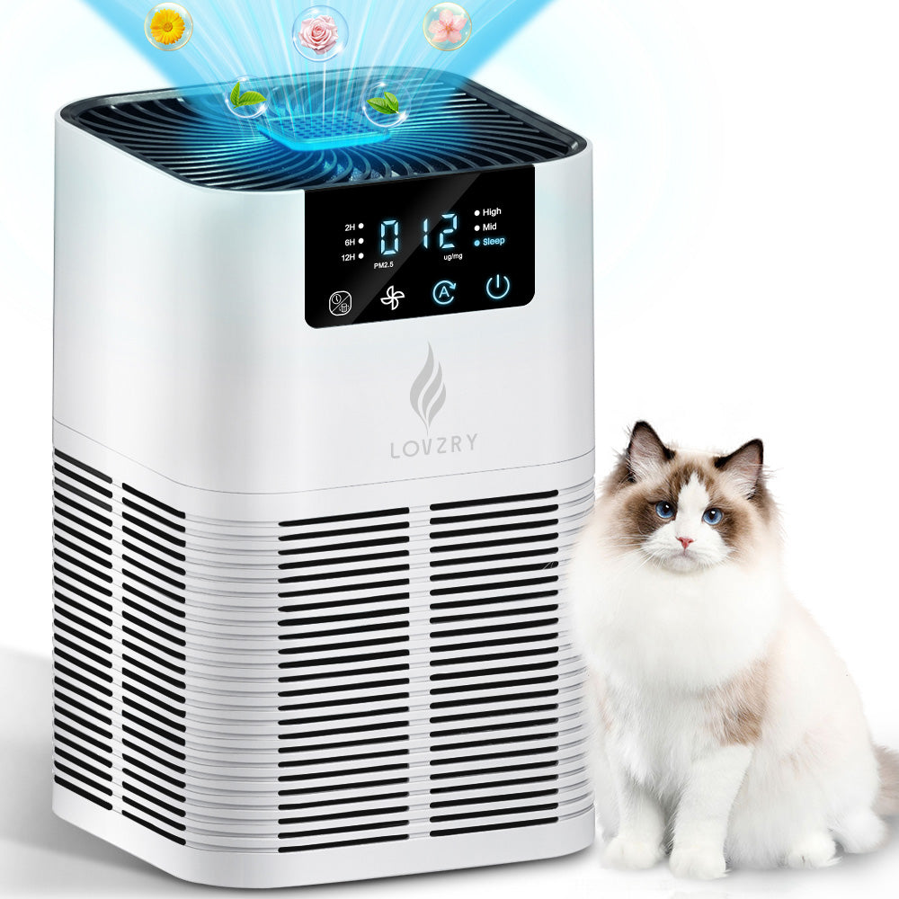 LOVZRY Air Purifier with True H13 HEPA Filter - منقي الهواء لفزري مع فلتر هيبا 13 حقيقي