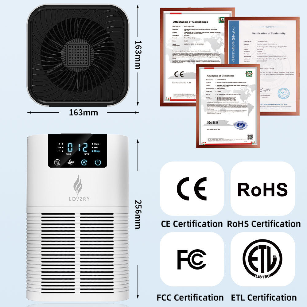 LOVZRY Air Purifier with True H13 HEPA Filter - منقي الهواء لفزري مع فلتر هيبا 13 حقيقي