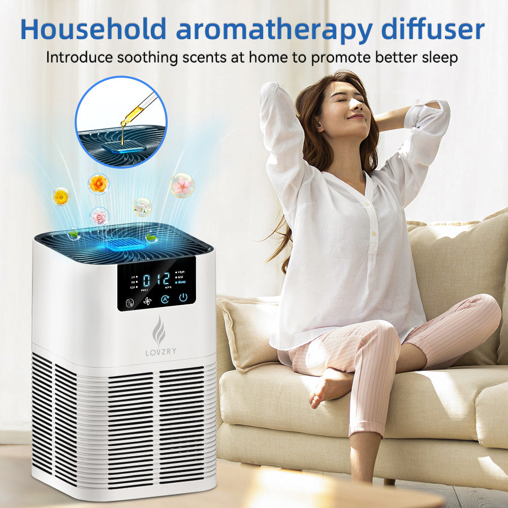 LOVZRY Air Purifier with True H13 HEPA Filter - منقي الهواء لفزري مع فلتر هيبا 13 حقيقي