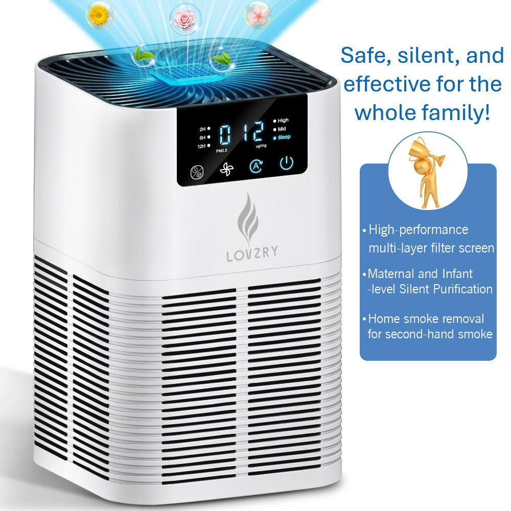 LOVZRY Air Purifier with True H13 HEPA Filter - منقي الهواء لفزري مع فلتر هيبا 13 حقيقي