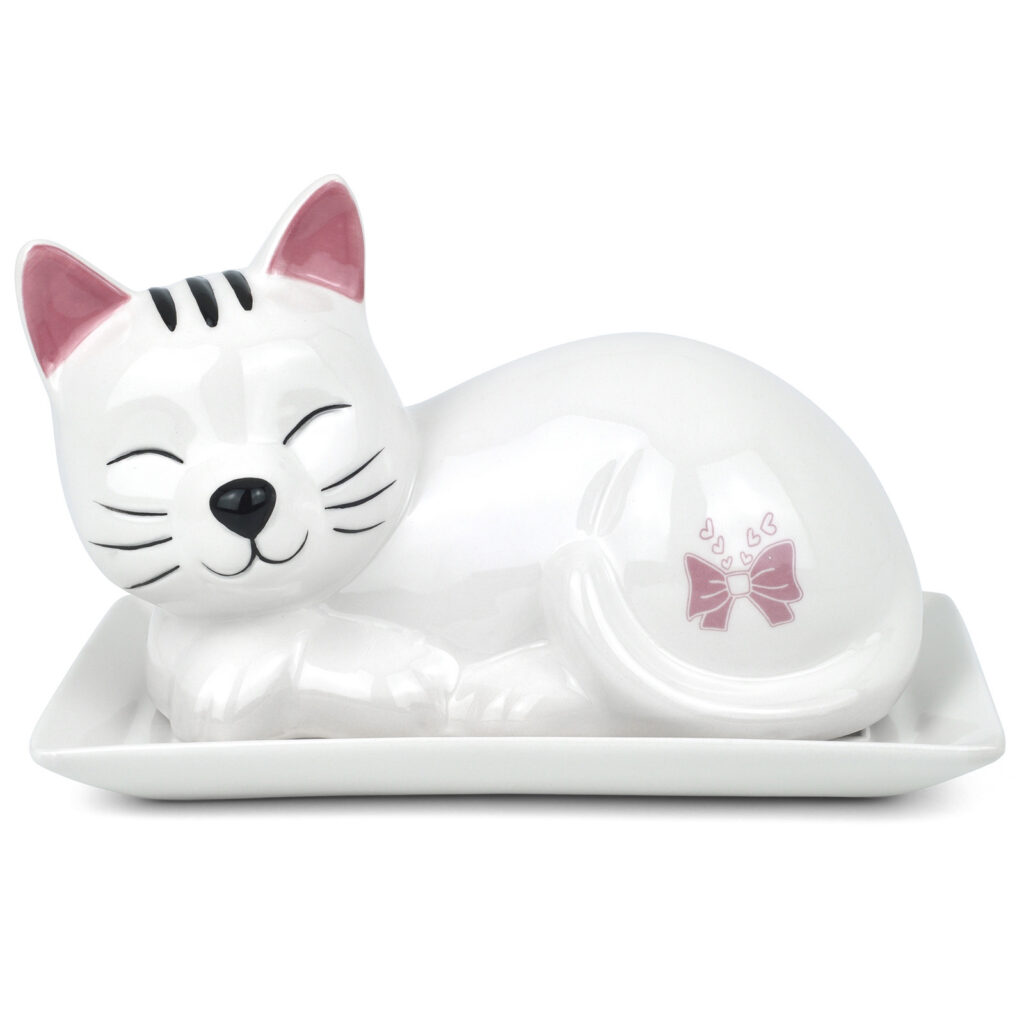 Cat Butter Dish with Lid